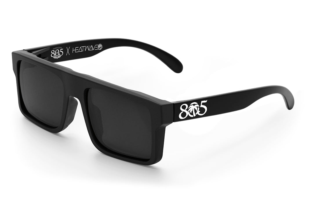 3/4 angle shot of the Rayth Sunglasses: Heat Wave x 805 on a white background