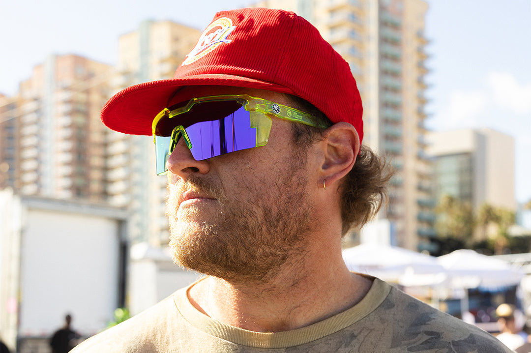 Man wearing the Future Tech Sunglasses: Antifreeze Z87+