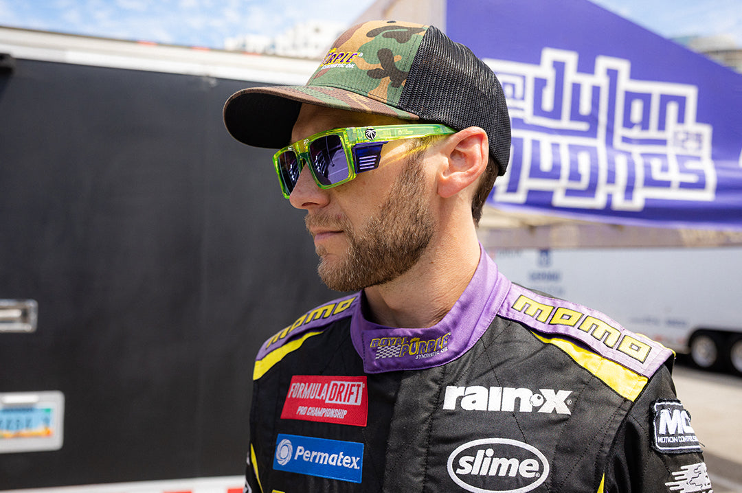 Man wearing the Performance Rayth Sunglasses: Antifreeze Z87+ with side shields