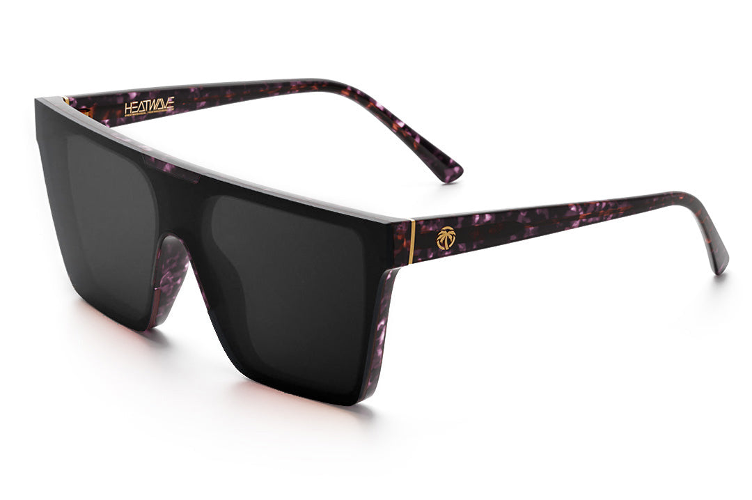 Heat Wave Visual Clarity Sunglasses with velvet tortoise frame and black lens.