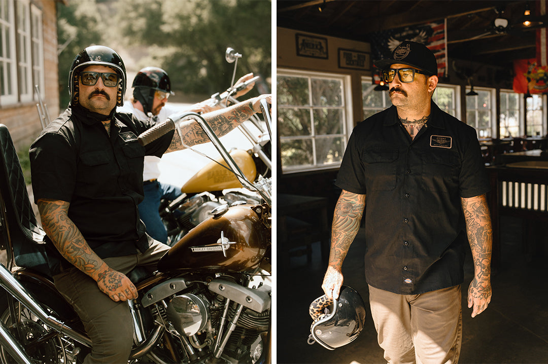 Man wearing the Performance Vise Sunglasses: Easy Rider Photochromic Z87+