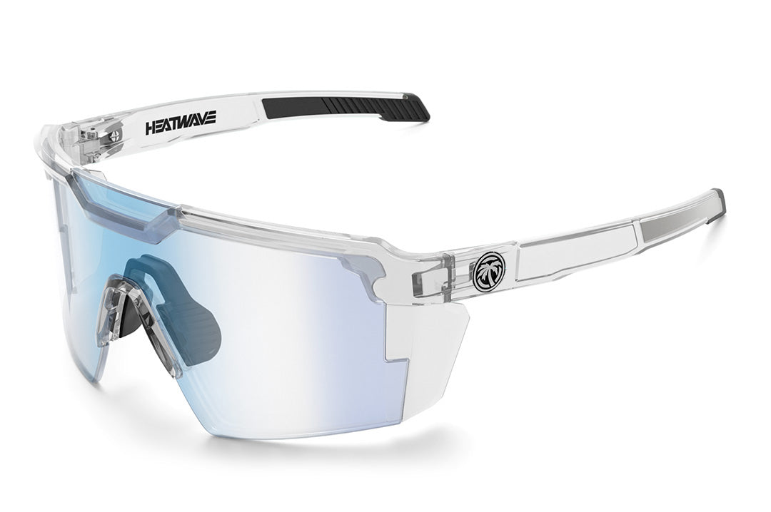 Heat Wave Visual Future Tech Sunglasses with clear frame and blue light blocking lens.