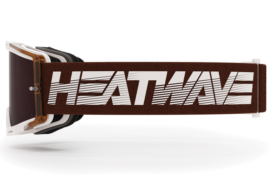 Side view of the The MXG-250 Moto Goggle strap - Saddle on a white background.