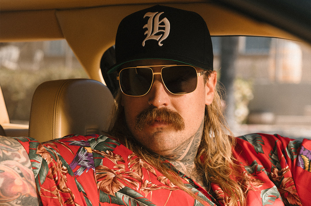 Man wearing the Heat Wave Magnum Hat - Black