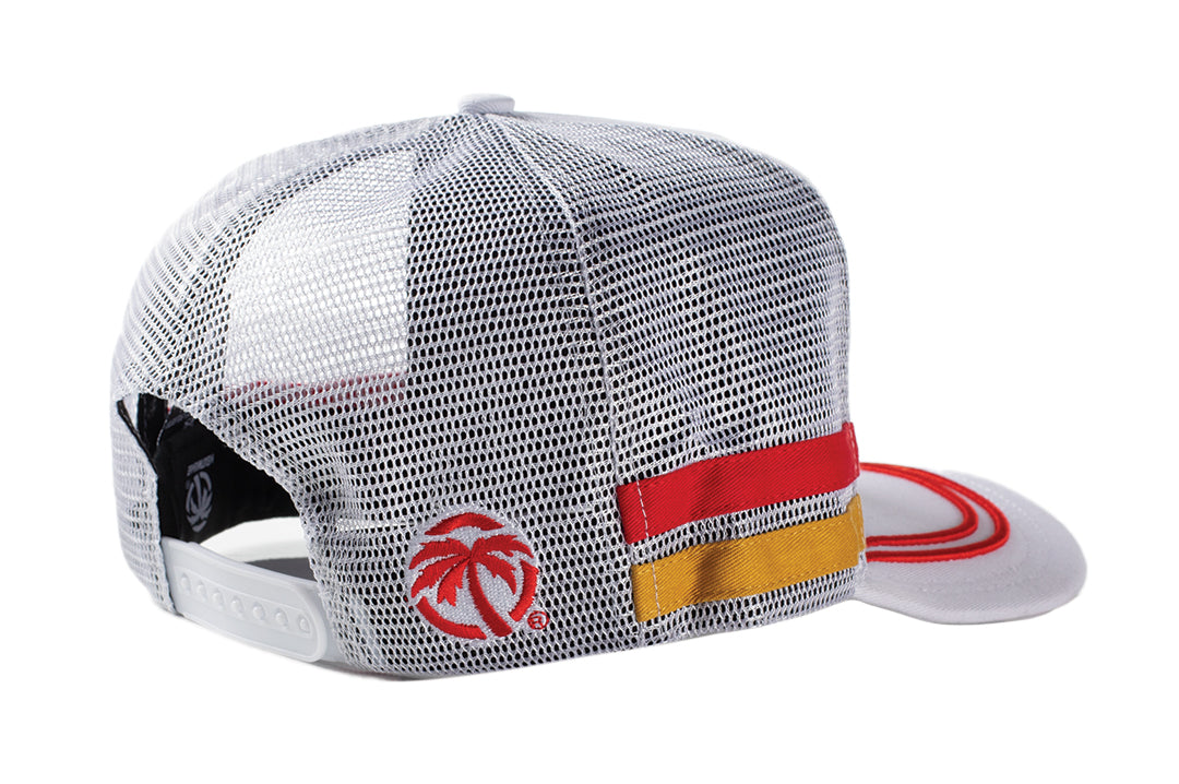 3/4 shot of the Heat Wave Offshore Hat - White on a white background