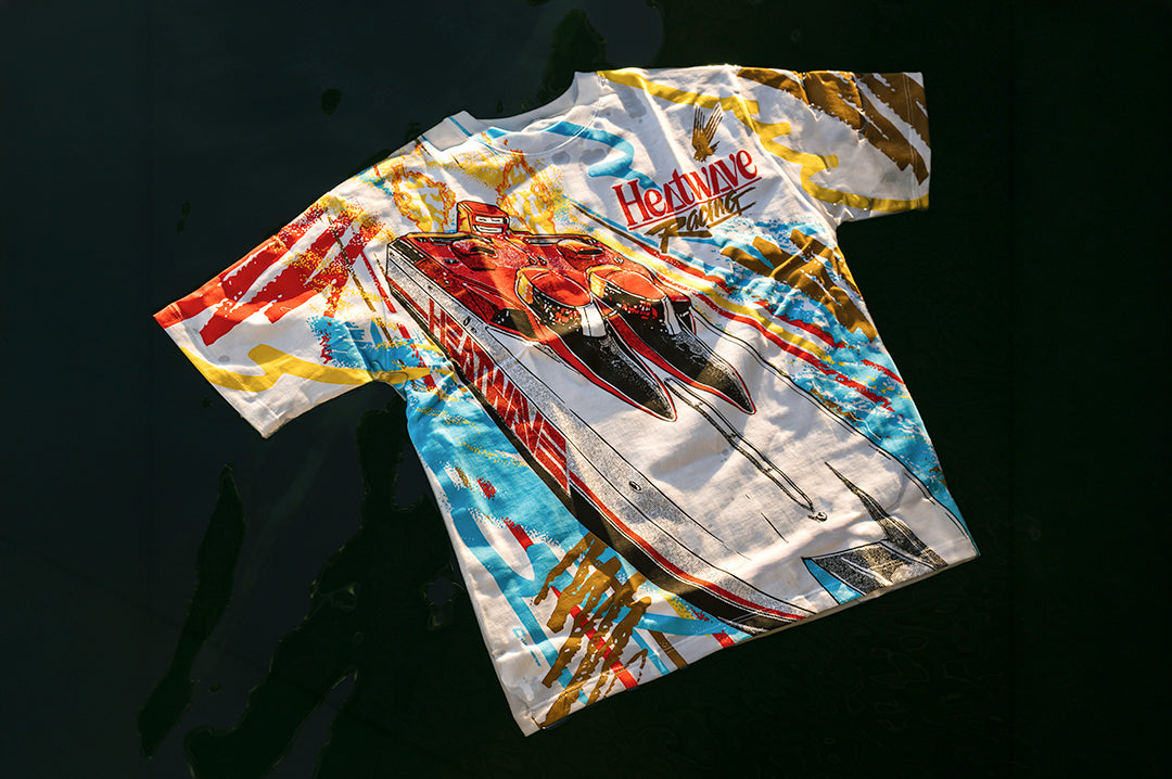 The Heat Wave Offshore T-Shirt - White floating on the water