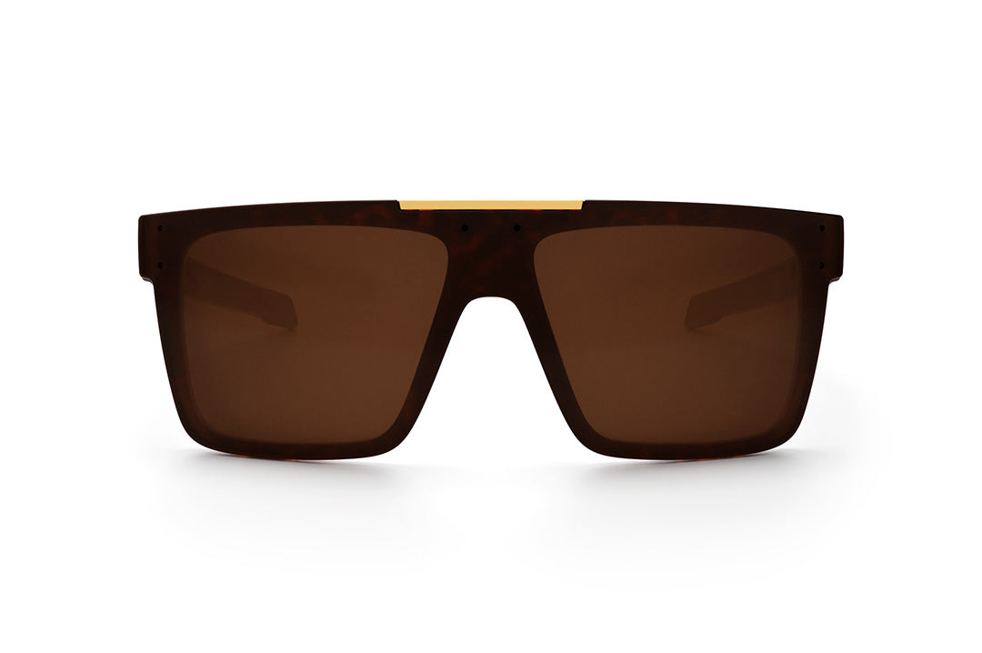 Front view of the Heat Wave Visual Performance Quatro Sunglasses with tortoise frame and brown lens.
