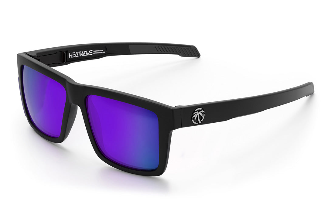 Heat Wave Visual Performance Vise with black frame and ultra violet lenses.