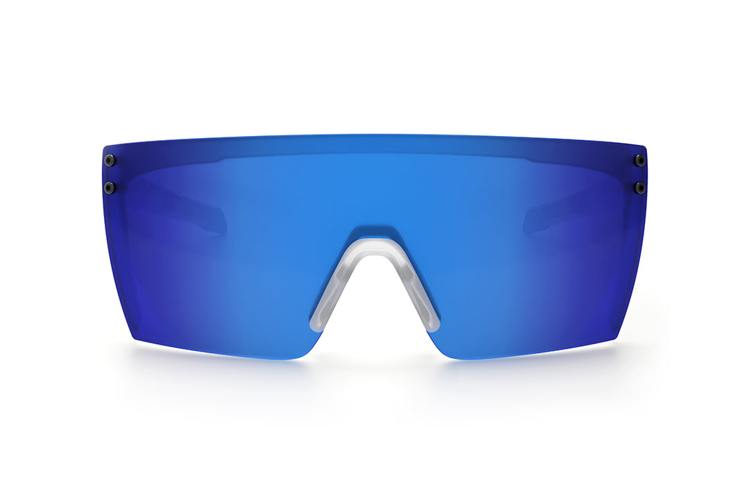 Front view of the Performance Lazer Face Sunglasses: Vapor Frost Frame Coastal Lens Z87+ on a white background.