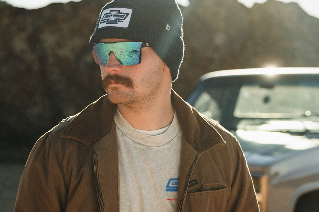 Male model wearing Chevy Truck Quatro