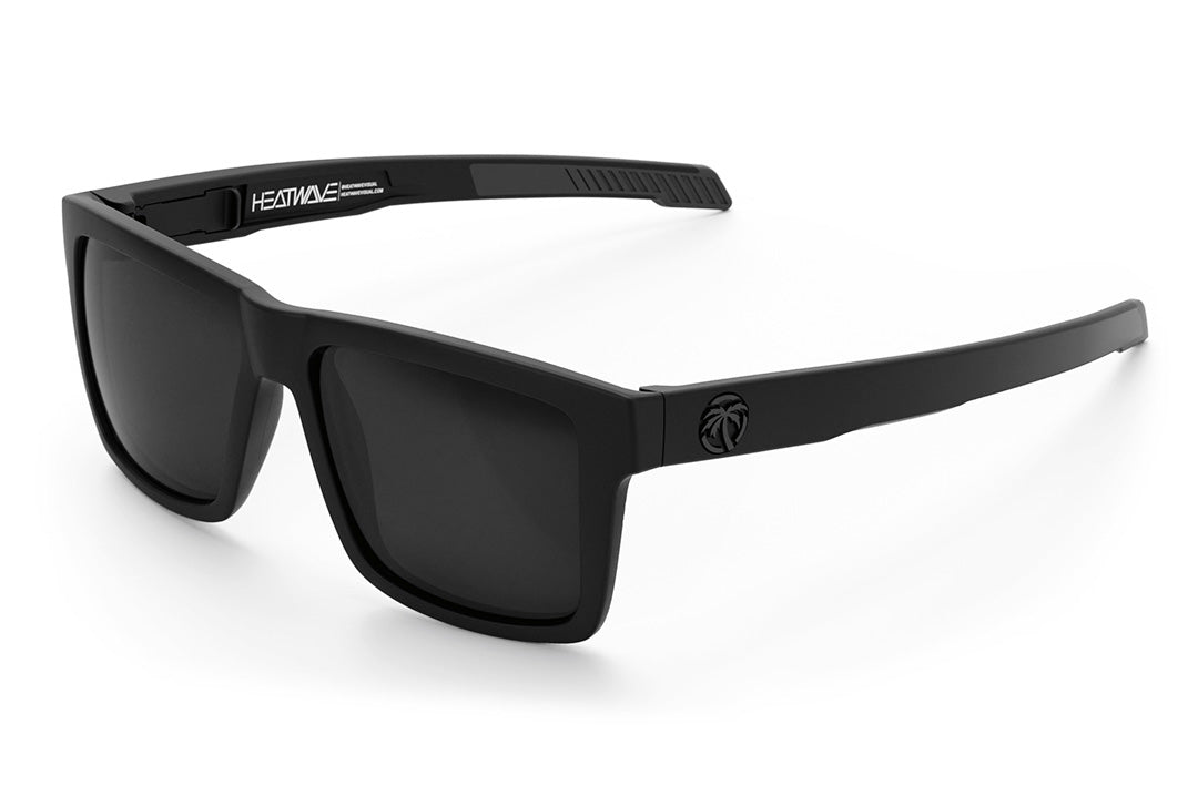Heat Wave Visual Performance Vise Sunglasses with black frame and black lenses.