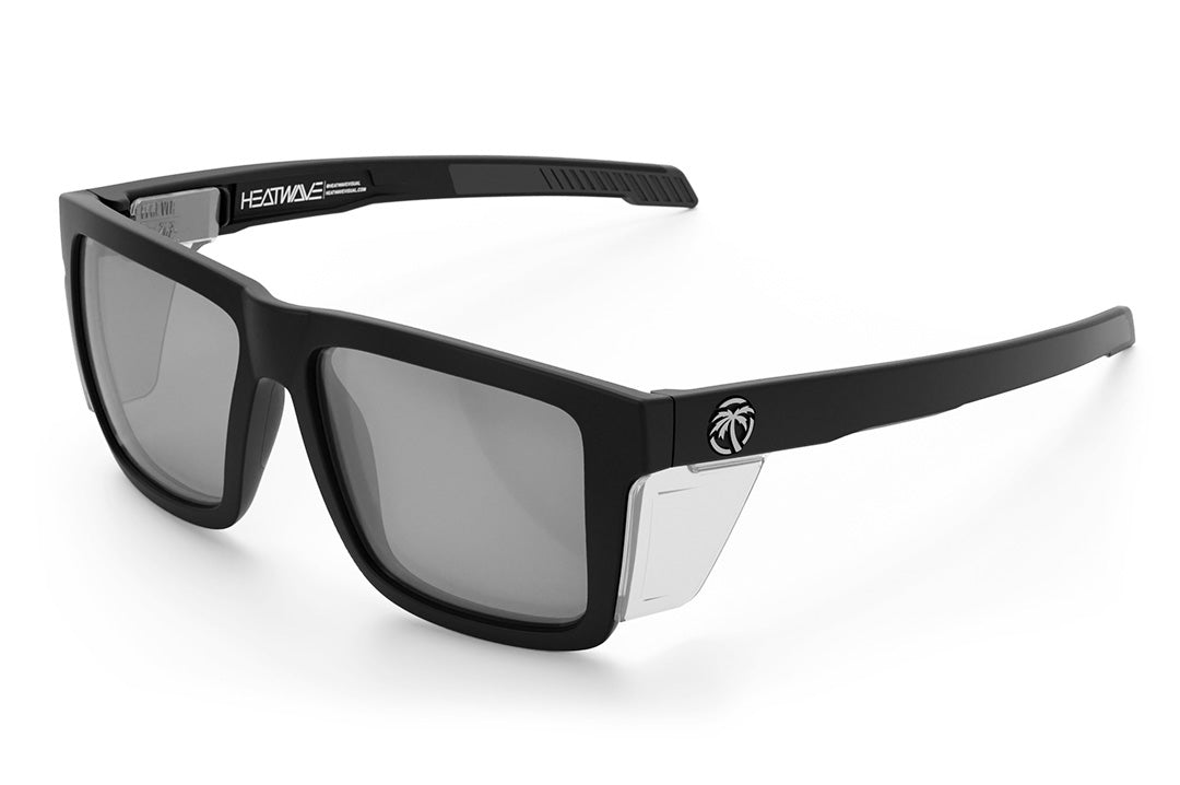 Heat Wave Visual Performance XL Vise Sunglasses with black frame, photochromic lenses and clear side shields.