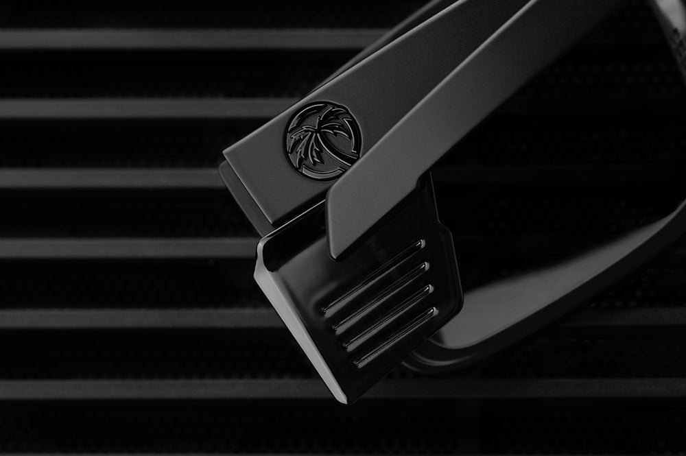 Close-up of the Heat Wave Visual Performance Rayth Ultra Black Sunglasses side shields.