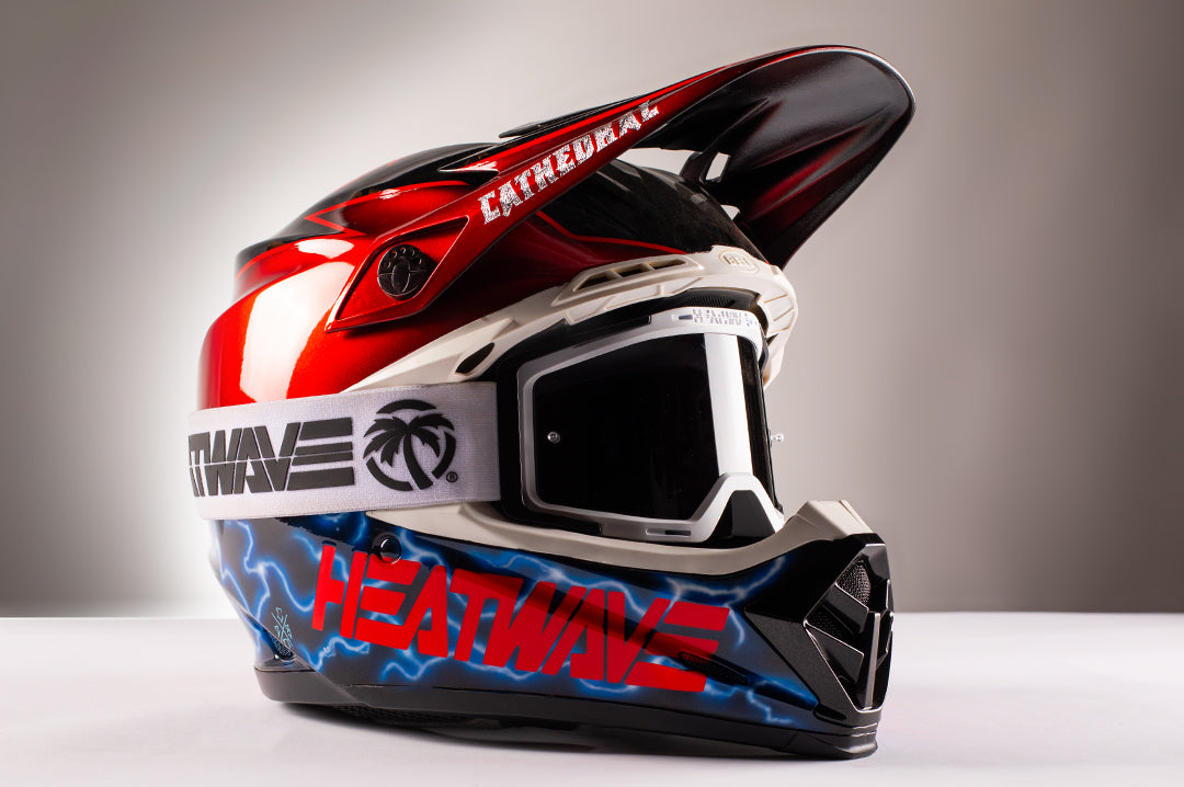 Heat Wave Visual MXG-250 Motosport Goggle on a helmet.