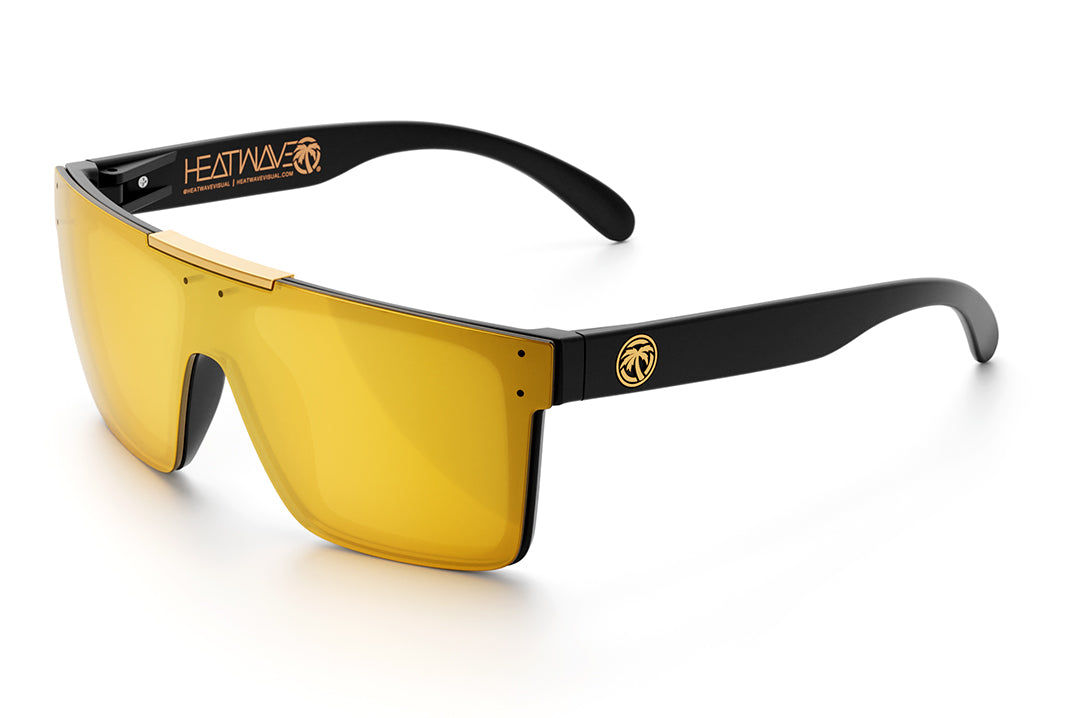 Heat Wave Visual Quatro black frame and gold lens.