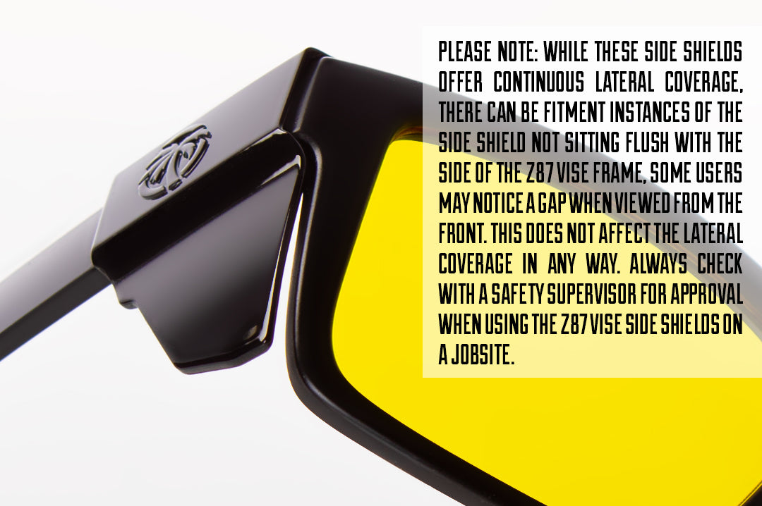 Heat Wave Visual Vise Smoke Side Shields warning.