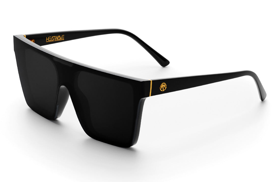 Heat Wave Visual Clarity Sunglasses with black frame and ultra black lenses.
