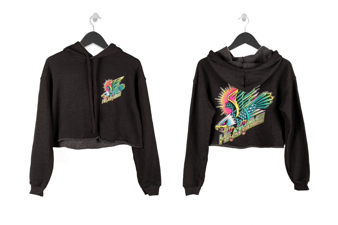 Heat Wave Visual Electric Eagle Ladies Crop Sweatshirt.