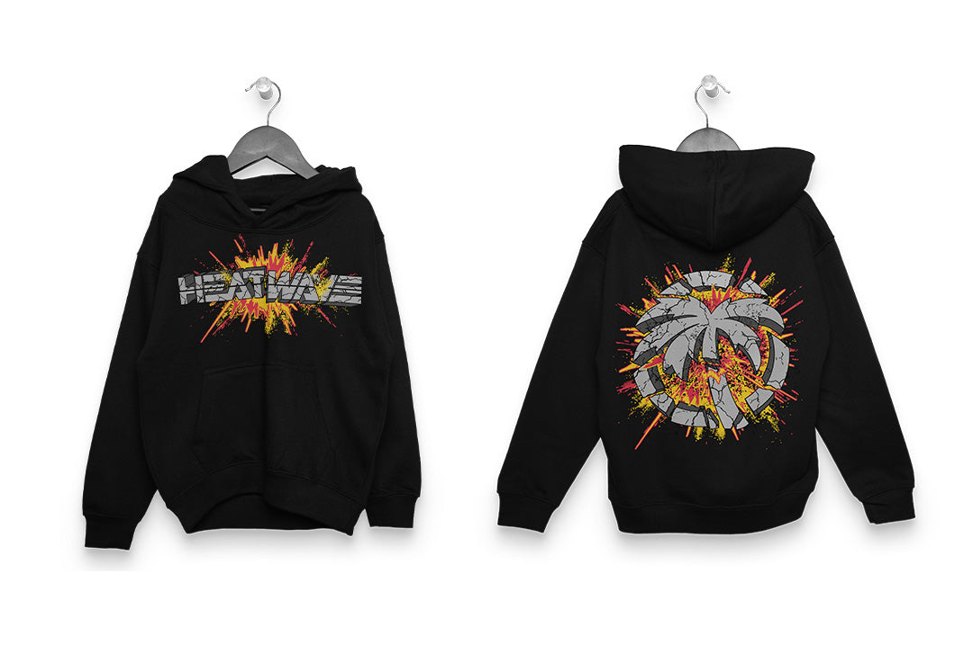 Heat Wave Visual Toddler Explosion Sweatshirt with graphics on the front and back. 