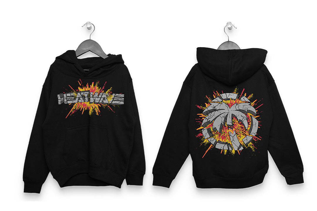 Heat Wave Visual Youth Explosion Sweatshirt with graphics on front and back. 