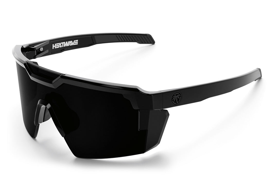 Heat Wave Visual Future Tech Sunglasses with gloss black frame and ultra black lens.