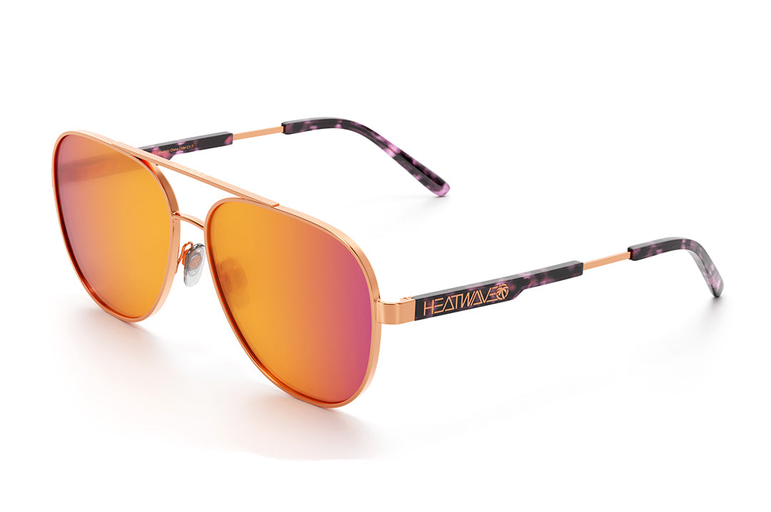 Heat Wave Visual Incline Sunglasses with rose gold frame and rose gold lenses.