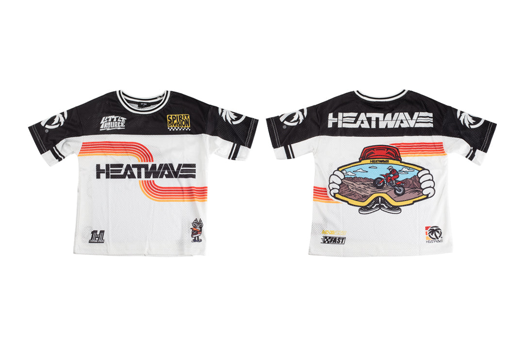 Little Trouble x Heat Wave Kids Short Sleeve Jersey - White