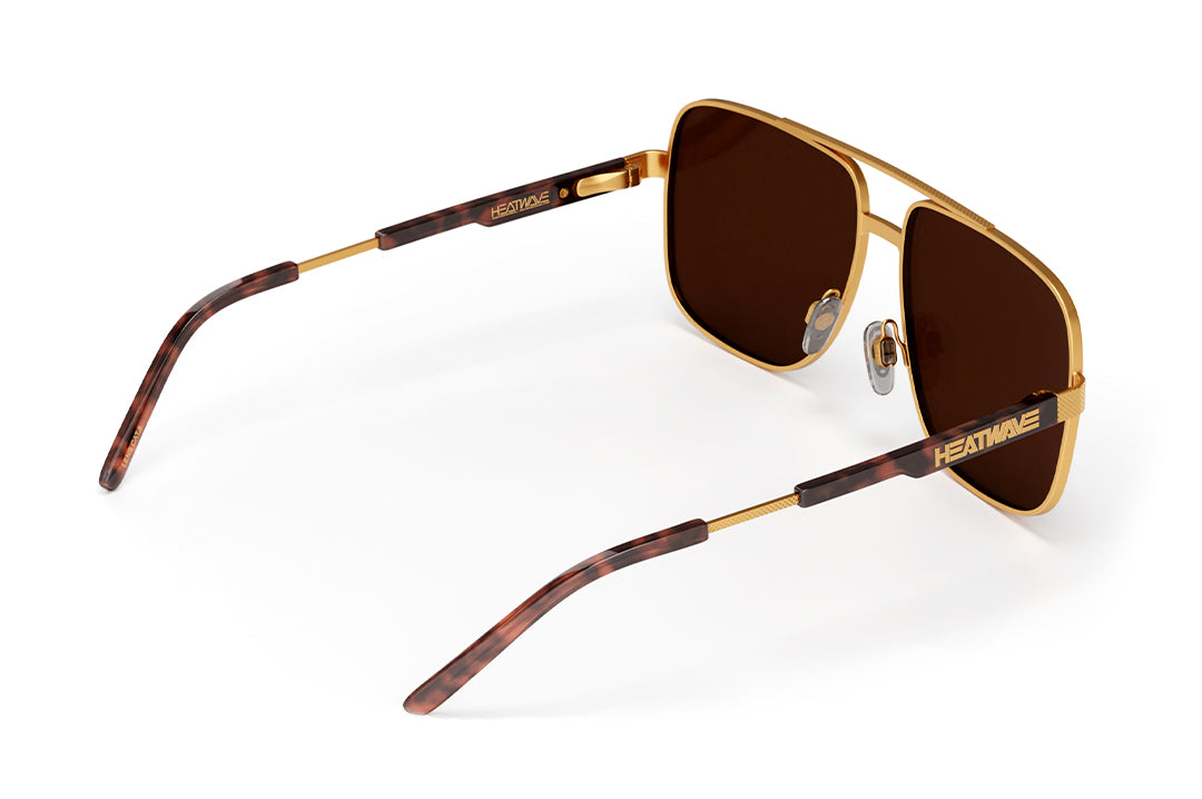 Back angle shot of the Nimitz Sunglasses: Tortoise Brown Lens on a white background
