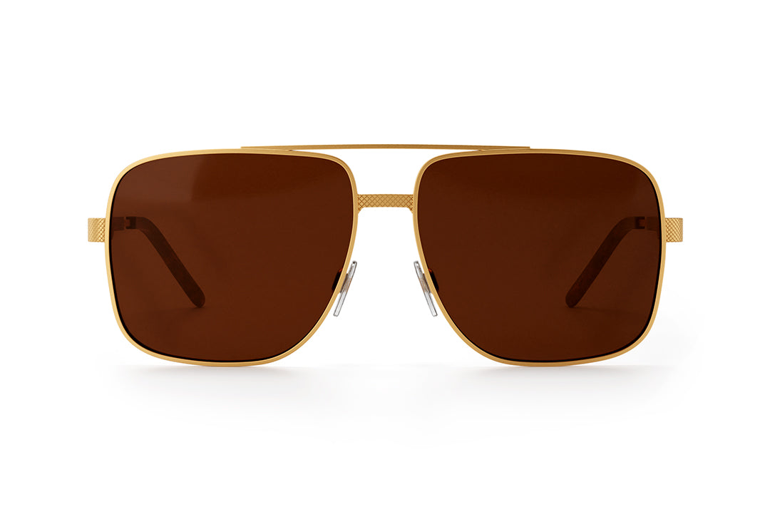 Front angle shot of the Nimitz Sunglasses: Tortoise Brown Lens on a white background