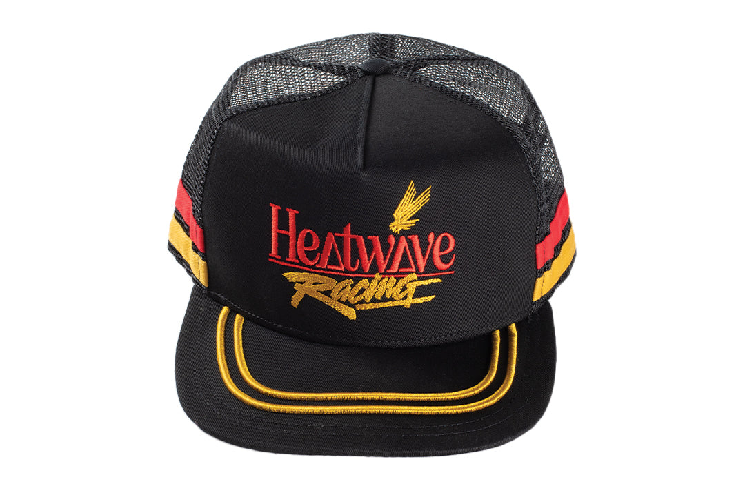 Front angle shot of the Heat Wave Offshore Hat - Black on a white background