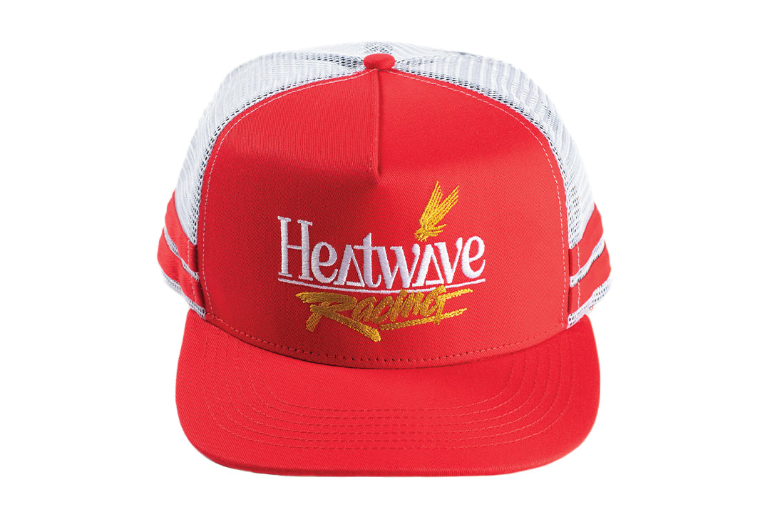 Front angle shot of the Heat Wave Offshore Hat - Red on white background