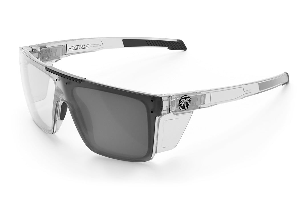Heat Wave Visual Performance Quatro Sunglasses with black frame, photochromic lens and clear side shields. 