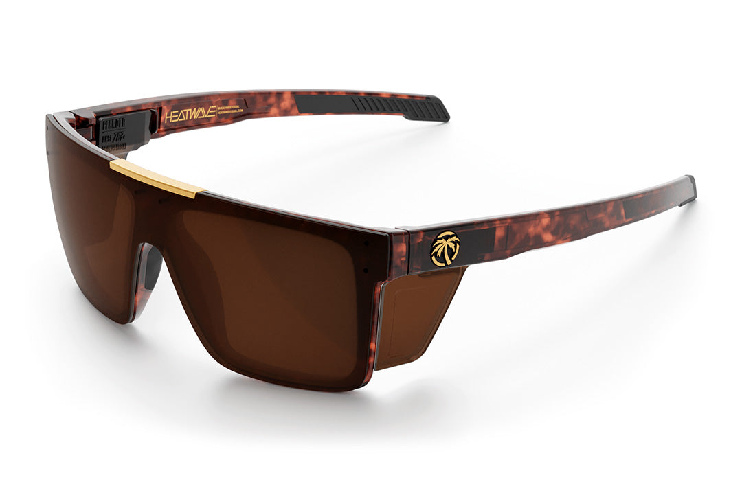 Heat Wave Visual Performance Quatro Sunglasses with tortoise frame, brown lens and matching side shields.