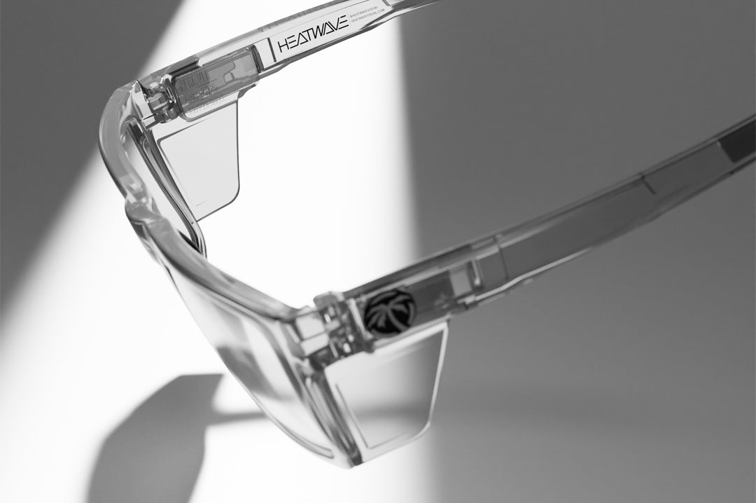 Heat Wave Visual Performance XL Vise Sunglasses with vapor clear frame and photochromic lenses.