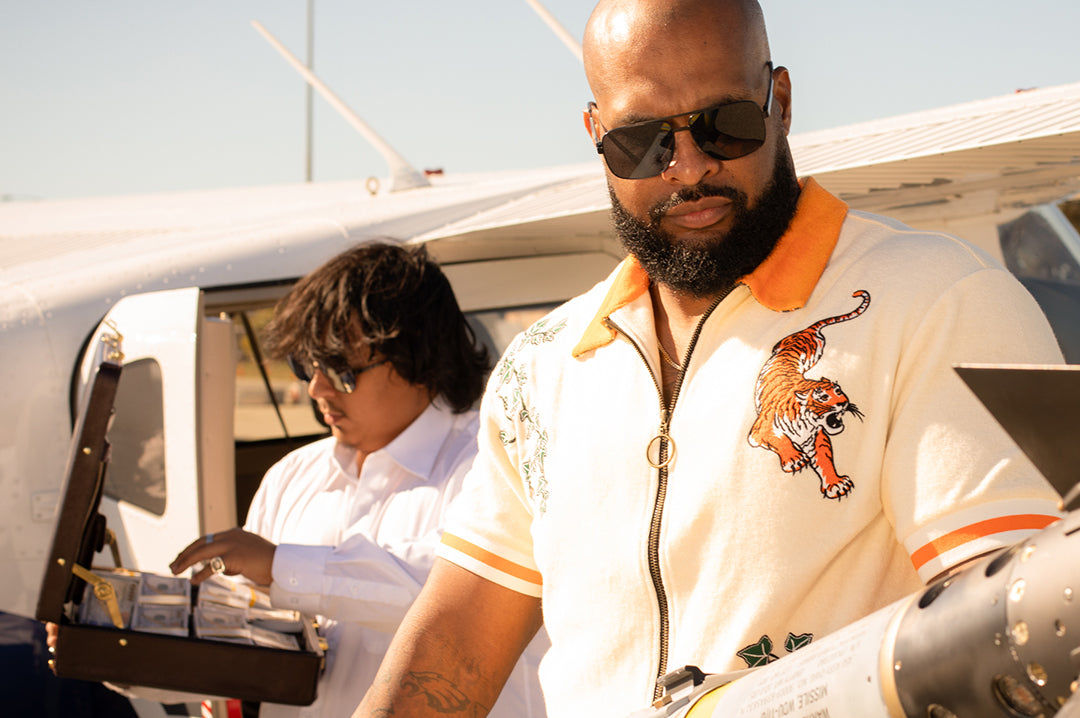 Ryan and Zack both rocking the Heat Wave Visual Nimitz Sunglasses with satin black frame and ultra black lenses.