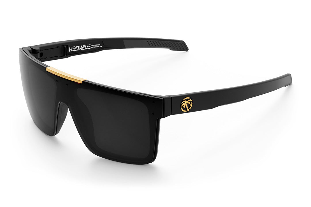 Heat Wave Visual Performance Quatro Sunglasses with black frame and black lens. 