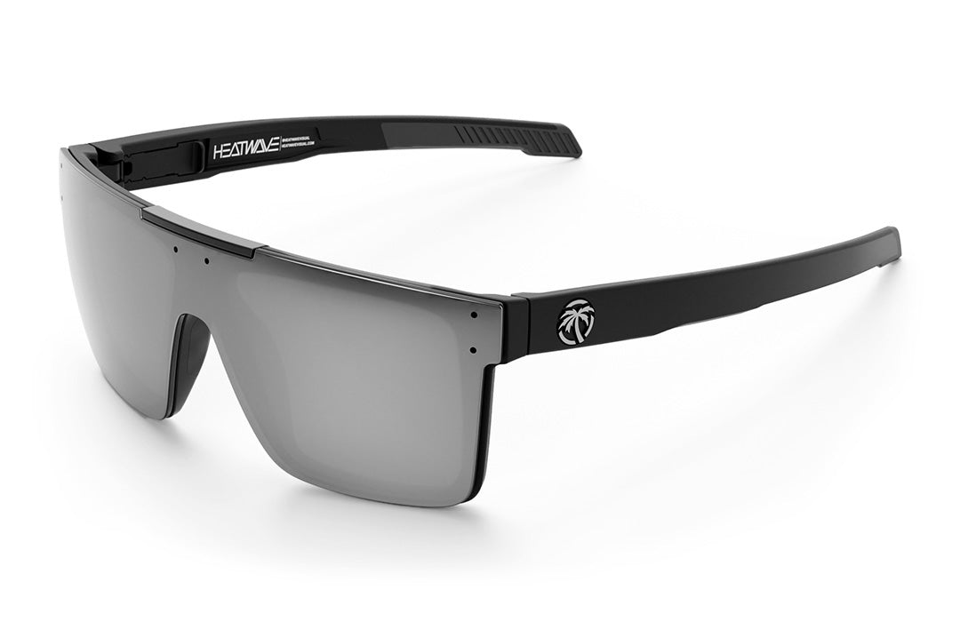 Heat Wave Visual Performance Quatro Sunglasses with black frame and silver lens.