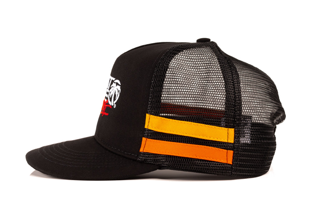 Side of the Heat Wave Visual Racing Trucker Hat.