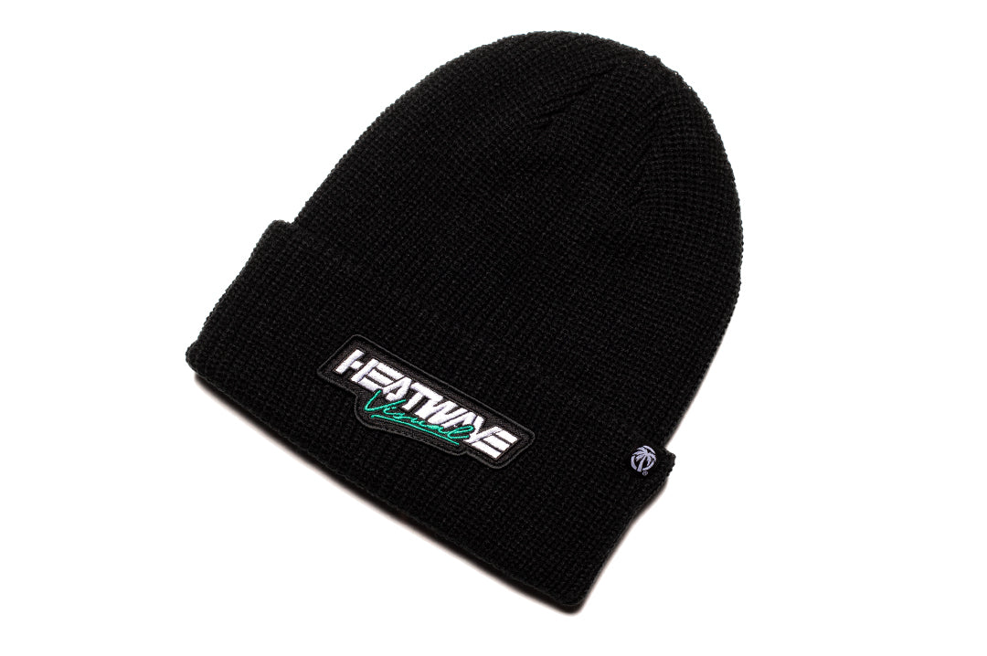 Heat Wave Visual Script Black Beanie.