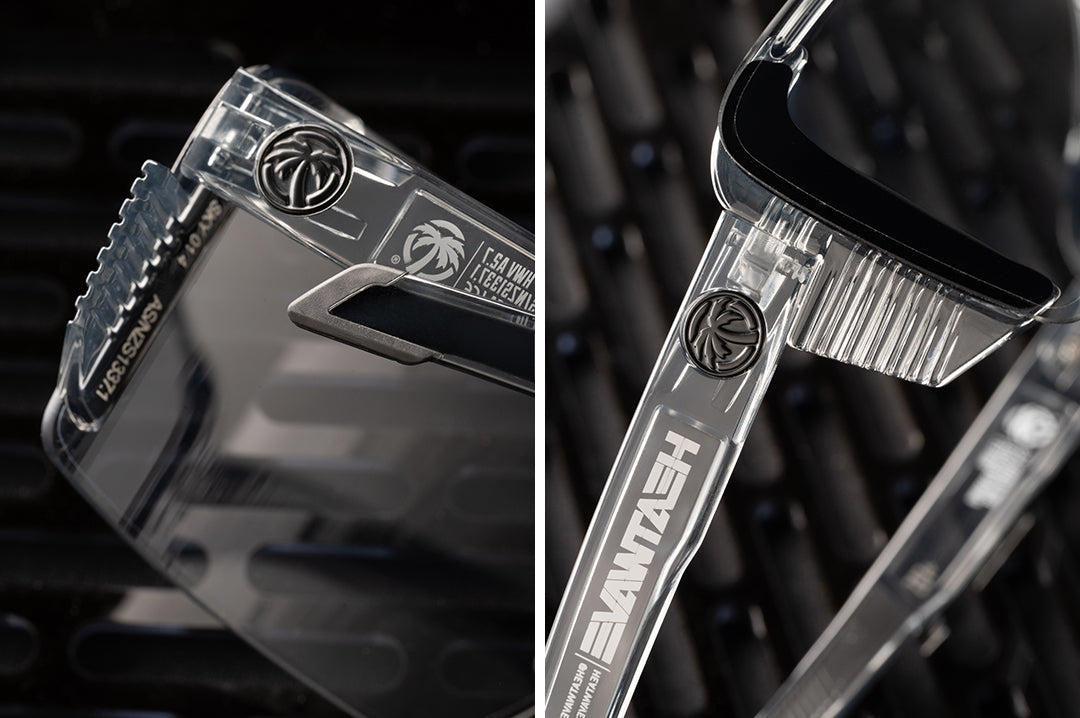Two close up shots of the Skynet Sunglasses: Photochromic Z87+