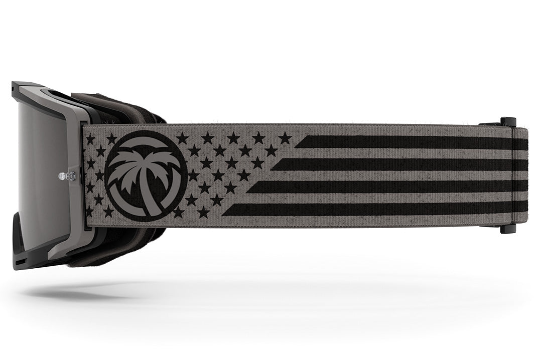 Side of the Heat Wave Visual MXG 250 Motosport Goggle in the socom black color way. 