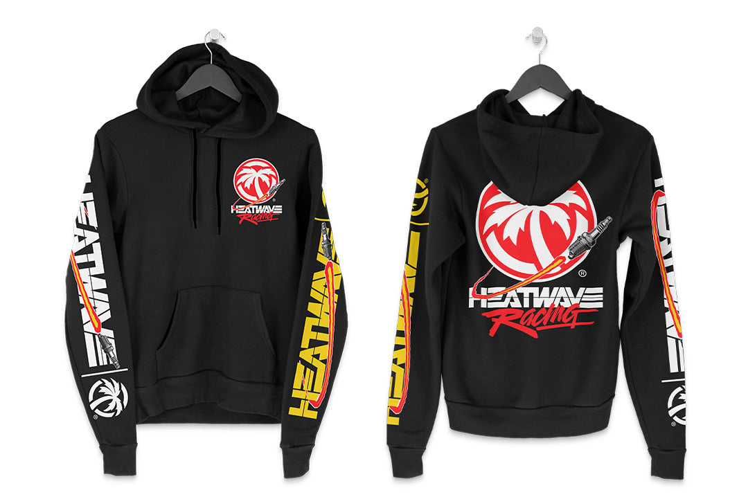 Heat Wave Visual Spark Racing Sweatshirt in black.