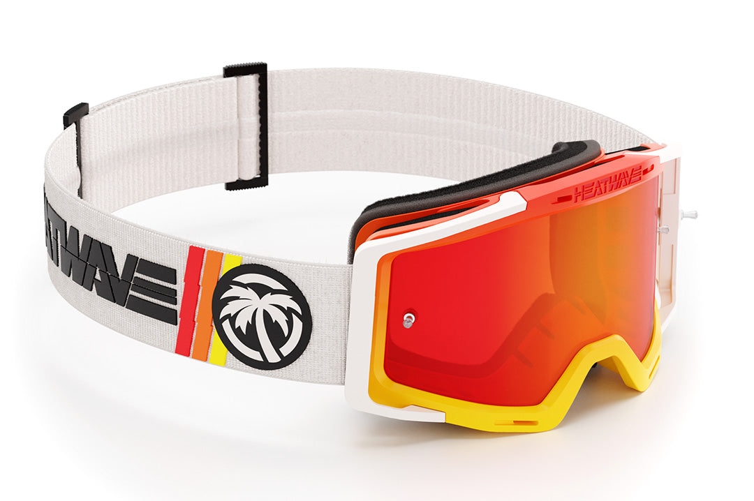 Heat Wave Visual MXG 250 Motosport Goggle in the turbo classic white color way. 