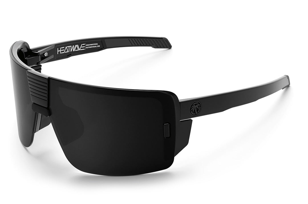 Heat Wave Visual Vector Sunglasses with gloss black frame and ultra black lens.