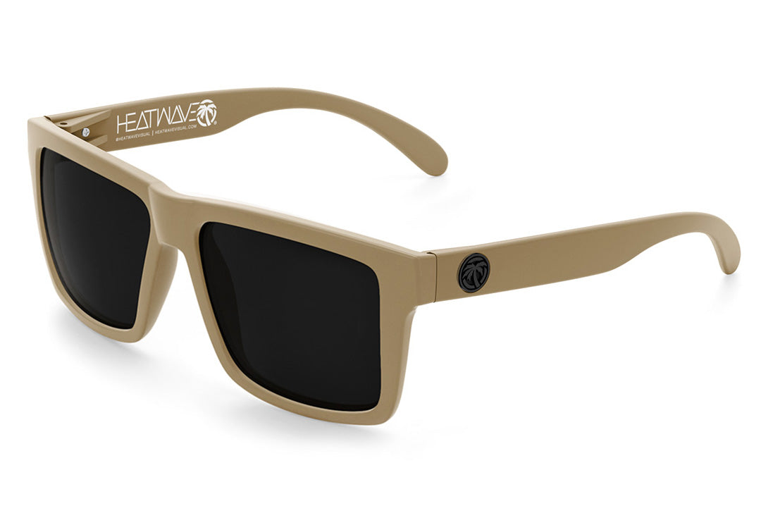 Heat Wave Visual XL Vise Sunglasses with desert tan frame and ultra black lenses.