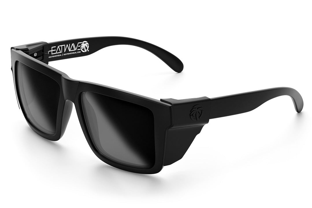 Heat Wave Visual XL Vise Sunglasses with black frame, super photochromic lenses and black side shields.