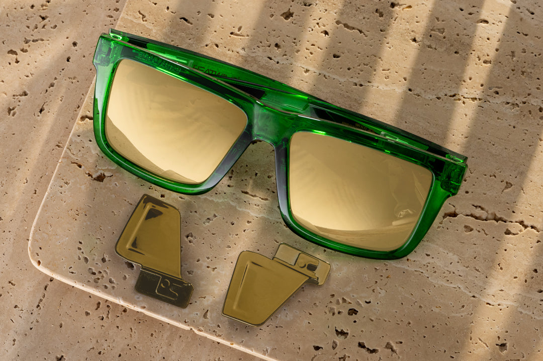 The Performance Vise Sunglasses: Cycad Green Z87+ with side shields removed 