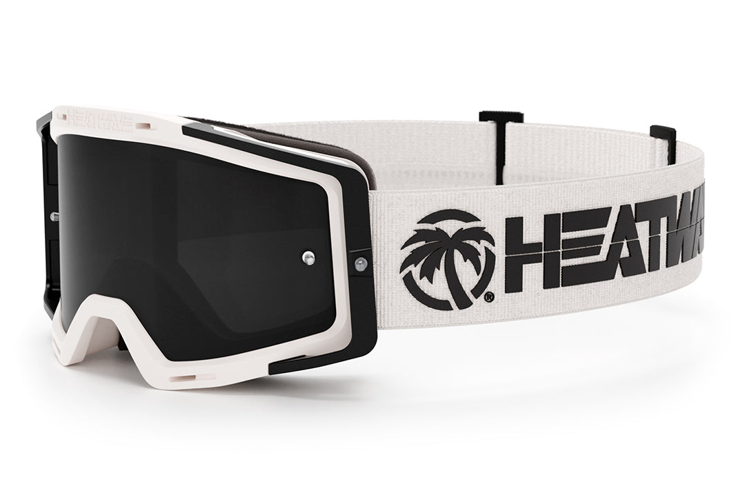 Heat Wave Visual MXG 250 Motosport Goggle in the billboard icon white color way. 