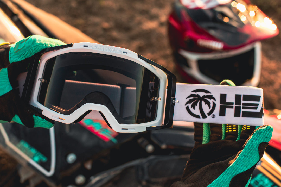 Heat Wave Visual MXG 250 Motosport Goggle in the billboard icon white colorway. 
