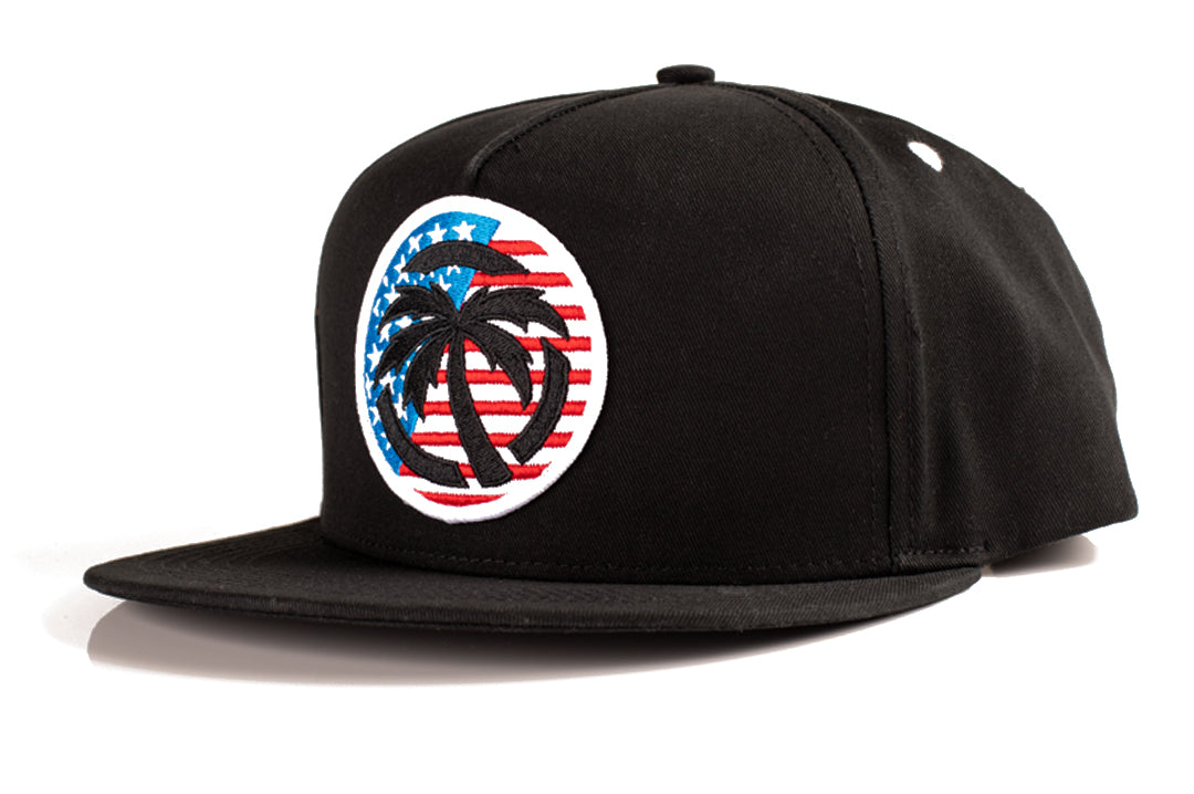 Heat Wave Visual black snapback hat with USA icon patch.